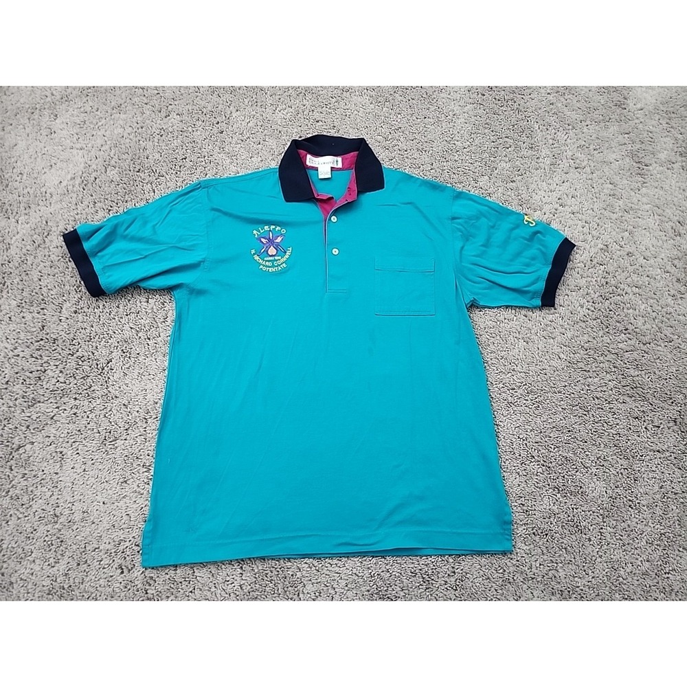 Vintage Aleppo Hawaii T Shirt Womens Large Pro Celebrity Teal Polo Shirt 1996